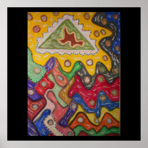 Handgemalte Kunstausdruck aborigines Typs Poster