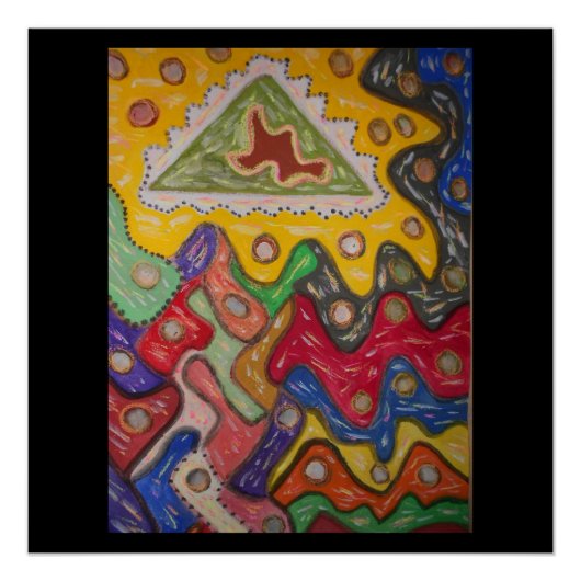 Handgemalte Kunstausdruck aborigines Typs Poster (Vorderseite)