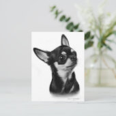 Handgemalte Kurze Chihuahua-Hundekunstwerke Postkarte (Stehend Vorderseite)