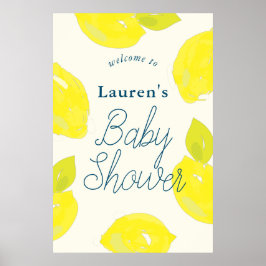 Handgemalte Lemon Babydusche Begrüßungszeichen Poster