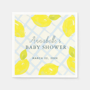 Handgemalte Lemon Blue Baby Dusche Serviette