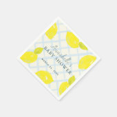 Handgemalte Lemon Blue Baby Dusche Serviette (Ecke)