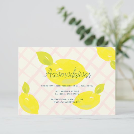 Handgemalte Lemon Hochzeitskarte Einladung (Stehend Vorderseite)