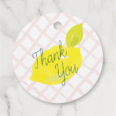 Handgemalte Lemon Pink Babydusche Danke Geschenkanhänger (Rückseite)