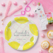 Handgemalte Lemon Pink Babydusche Pappteller (Party)