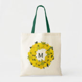 Handgemalte Lemon Wreath Monogram Tote Bag Tragetasche (Vorne)