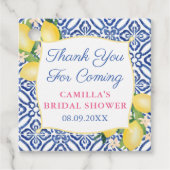 Handgemalte Lemons Blue Positano Tiles Vielen Dank Geschenkanhänger (Vorderseite)