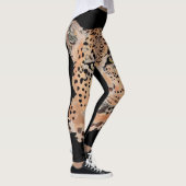 Handgemalte Leopard-Druck-Leggings Leggings (Rechts)