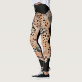 Handgemalte Leopard-Druck-Leggings Leggings (Links)