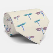 Handgemalte Libellen Akryllisches Muster Krawatte (Gerollt)