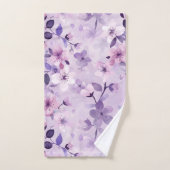 Handgemalte lila Kirschblüten Badhandtuch Set (Handtuch)