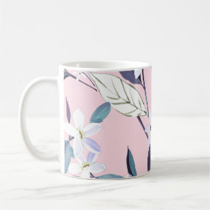 Handgemalte lila leavesart, Blume, wat Kaffeetasse