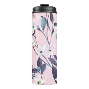 Handgemalte lila leavesart, Blume, wat Thermosbecher