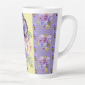 Handgemalte Lila Pansy-Stiefmütterchen Blumenmuste Milchtasse (Rechts)