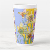 Handgemalte Lila Pansy-Stiefmütterchen Blumenmuste Milchtasse (Vorderseite)