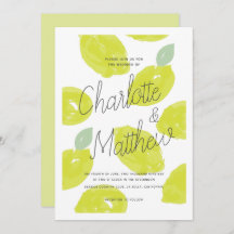Handgemalte Limone Citrus-Hochzeit