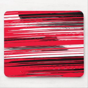 Handgemalte Linien - rot Mousepad