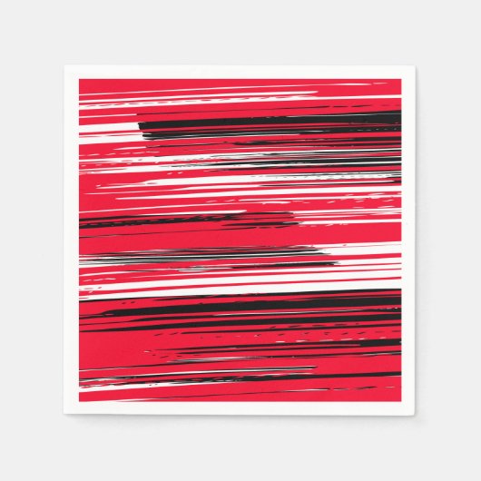 Handgemalte Linien - rot Serviette (Vorderseite)