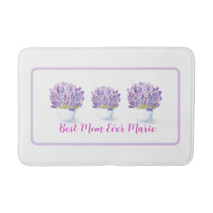 Handgemalte lose Wasserfarbe Lavendel Blumen Badematte