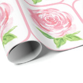 Handgemalte lose Wasserfarben-Rose-Blumen Geschenkpapier (Rolleneckpunkt)