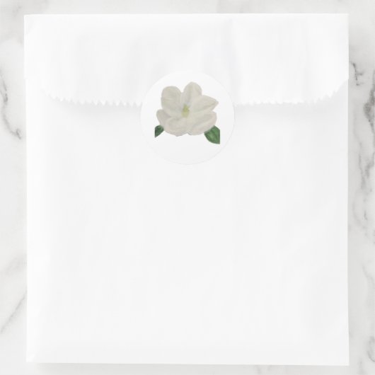 Handgemalte Magnolia Magnolias Runder Aufkleber (Tasche)
