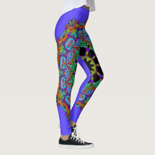 Handgemalte Mandala-Uhr 24 Leggings