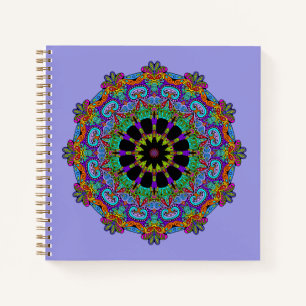 Handgemalte Mandala-Uhr 24 Notizblock