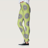 Handgemalte Mandala-Uhr 2 Leggings (Links)