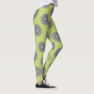 Handgemalte Mandala-Uhr 2 Leggings
