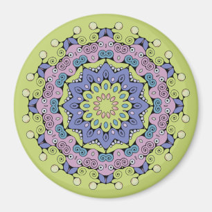 Handgemalte Mandala-Uhr 2 Magnet