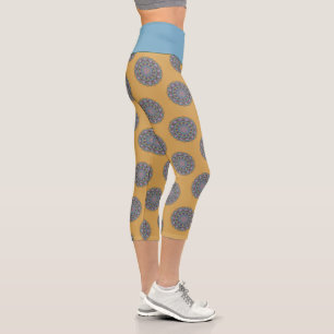 Handgemalte Mandala-Uhr 3 Capri Leggings