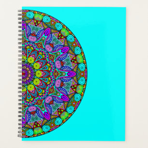 Handgemalte Mandala-Uhr 4 Planer