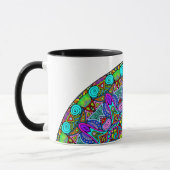 Handgemalte Mandala-Uhr 4 Tasse (Links)