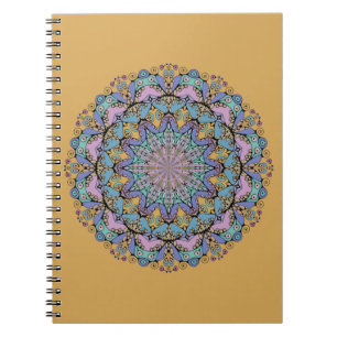 Handgemalte Mandala-Uhrblatt 3 Notizblock