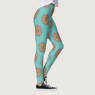 Handgemalte Mandala-Uhrzifferblatt 1 Leggings