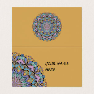 Handgemalte Mandala-Uhrzifferblatt 3 Visitenkarten