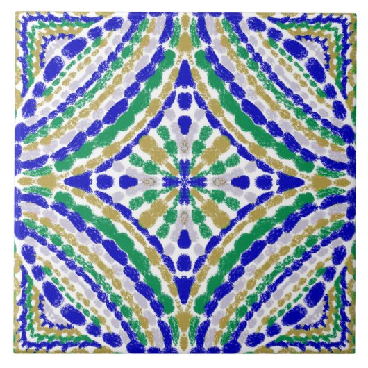 Handgemalte, mehrfarbige Mosaike Fliese (Vorderseite)