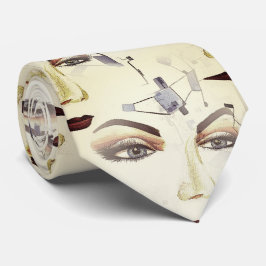 Handgemalte Mid Modern Pop Surrealismus Artwork Krawatte