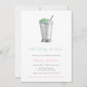 Handgemalte Minze Julep Raute Derby Brautparty Einladung (Vorderseite)