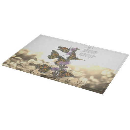 Handgemalte Monarchschmetterlinge Schneidebrett (Ecke)