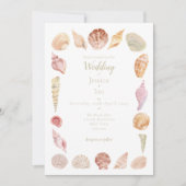 Handgemalte Muschel Hochzeit Einladung (Vorderseite)