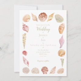 Handgemalte Muschel Hochzeit Einladung