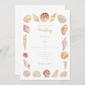 Handgemalte Muschel Hochzeit Einladung (Vorne/Hinten)