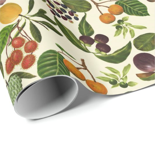 Handgemalte Muster für exotische tropische Früchte Geschenkpapier (Rolleneckpunkt)