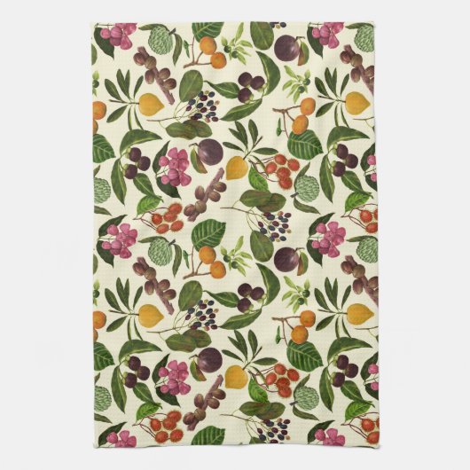 Handgemalte Muster für exotische tropische Früchte Geschirrtuch (Vertikal)