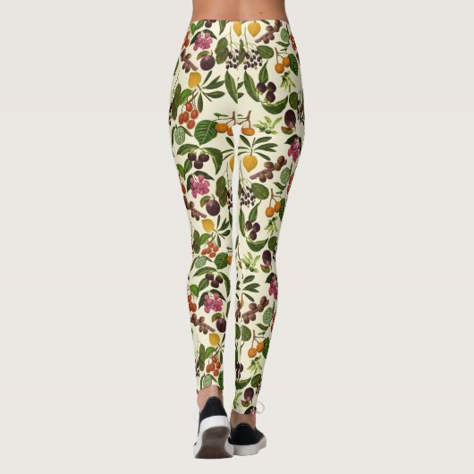 Handgemalte Muster für exotische tropische Früchte Leggings (Rückseite)