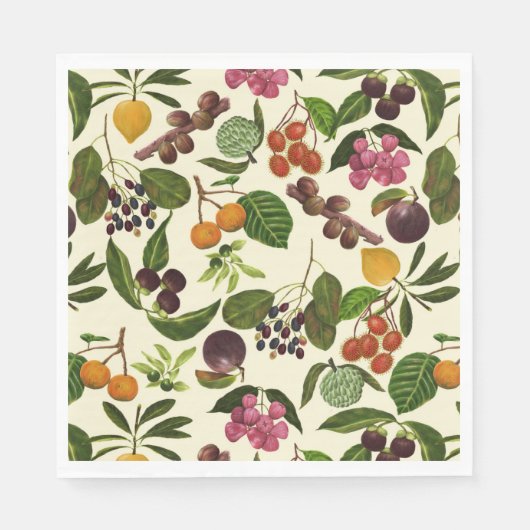 Handgemalte Muster für exotische tropische Früchte Serviette (Vorderseite)