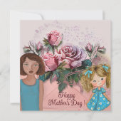 Handgemalte Muttertagskunst Rose Feiertagskarte (Vorderseite)