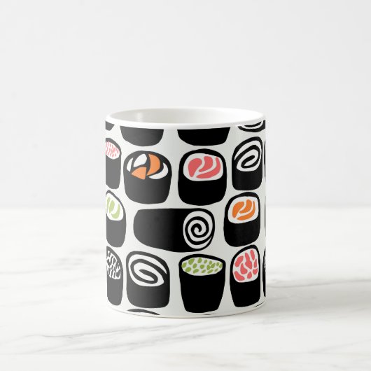 Handgemalte nahtlose Muster mit asiatischem Essen  Kaffeetasse (Mittel)