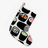 Handgemalte nahtlose Muster mit asiatischem Essen Kleiner Weihnachtsstrumpf (Vorderansicht (hängend))